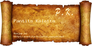 Pantits Koletta névjegykártya